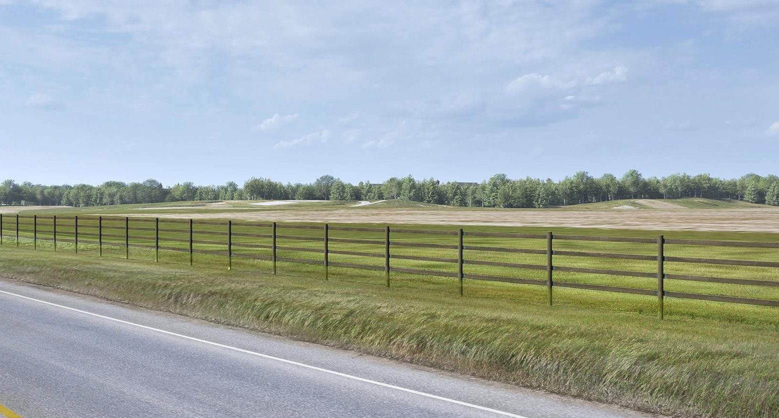 Applicant's rendering from Bloomfield Road showing only a tree line
